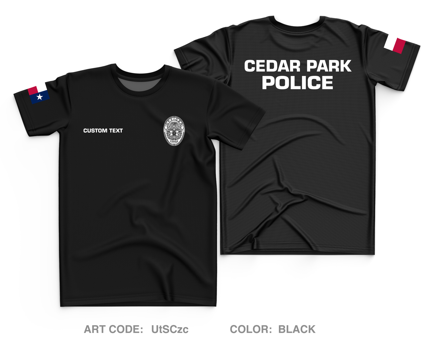 CUSTOM Cedar Park Police Department Core Men's SS Performance Tee - UtSCzc