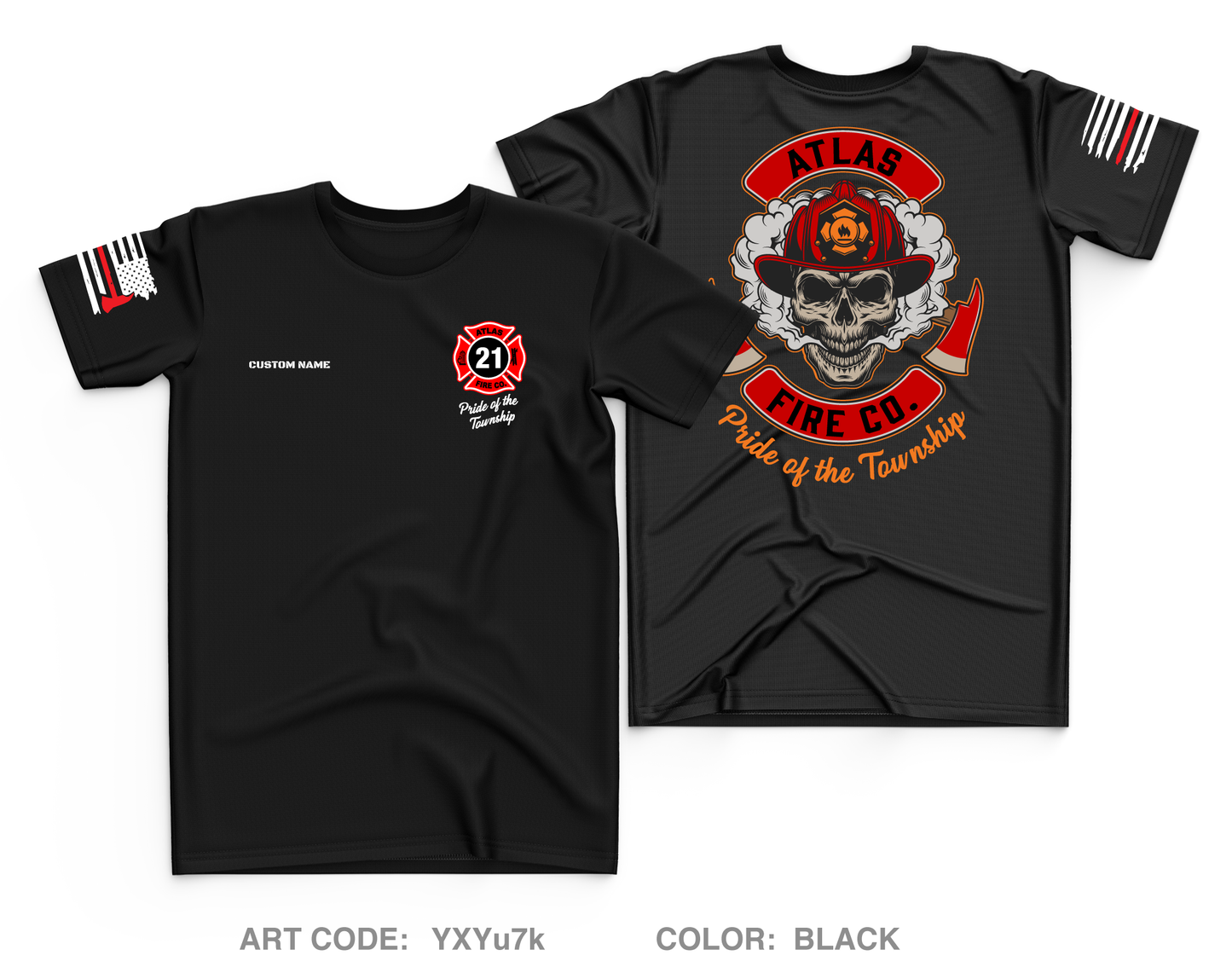 CUSTOM Atlas Fire Co. Core Men's SS Performance Tee - YXYu7k