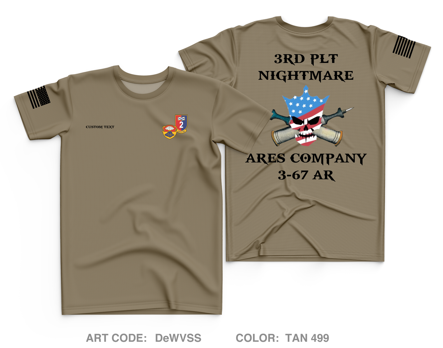 Custom A CO. 3-67 AR Core Men's SS Performance Tee - DeWVSS