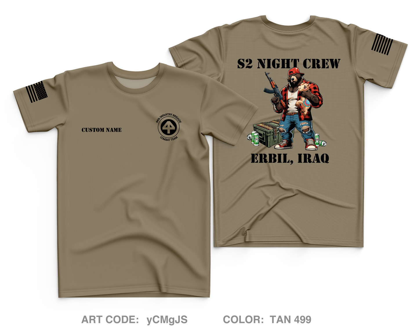 CUSTOM 44th IBCT S-2 Night Shift Core Men's SS Performance Tee - yCMgJS