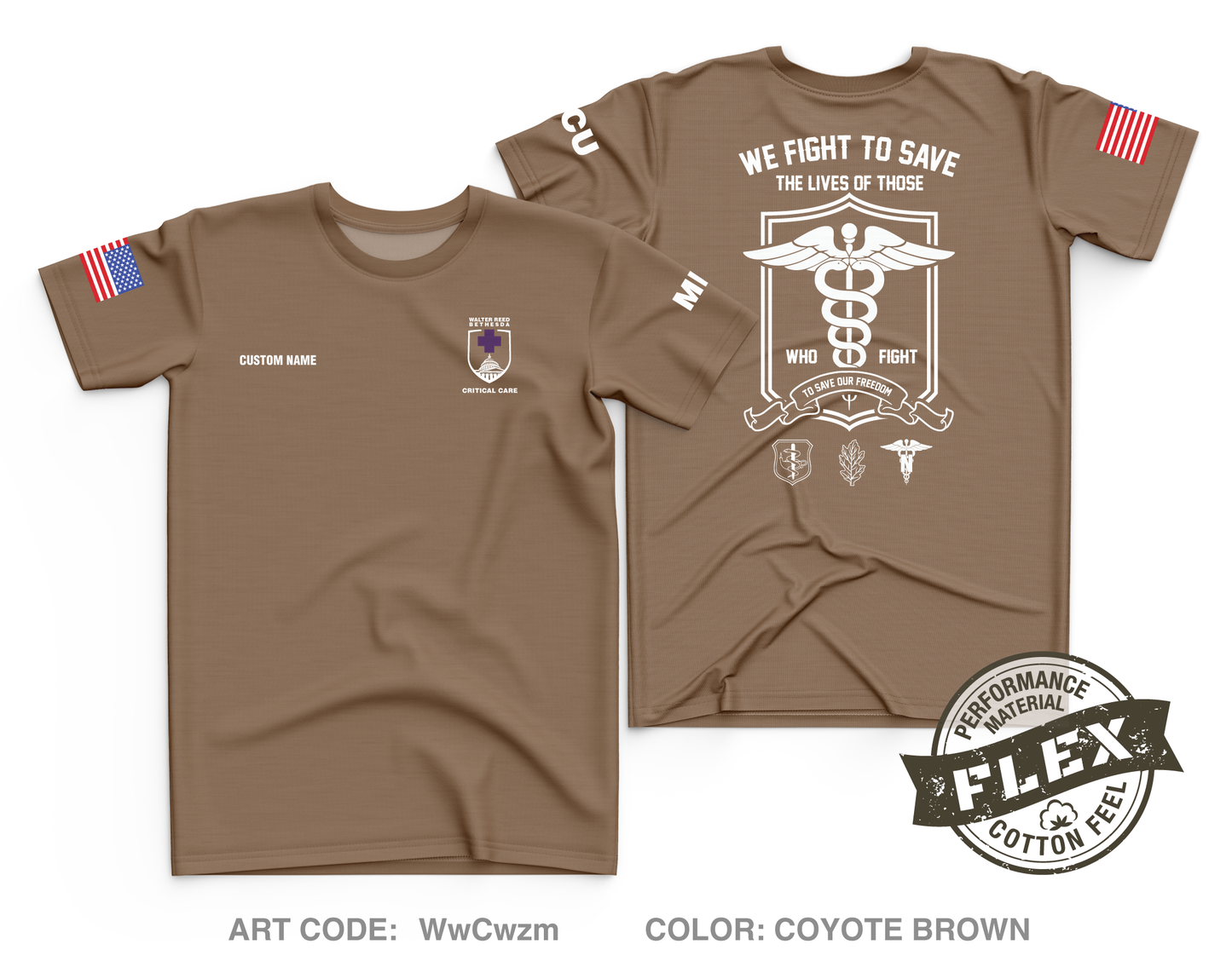 Custom WRNMMC Medical ICU Core Men's SS Flex Performance Tee - WwCwzm