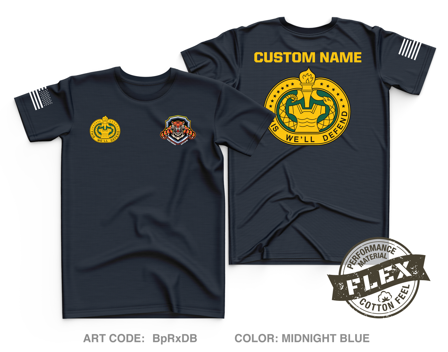 CUSTOM T Co., 266th QM BN, 23rd QM BDE Core Men's SS Flex Performance Tee - BpRxDB