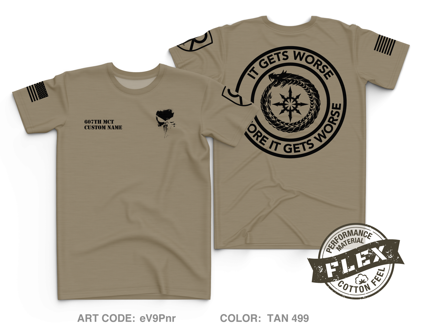 Custom 607th MCT Core Men's SS Flex Performance Tee - eV9Pnr