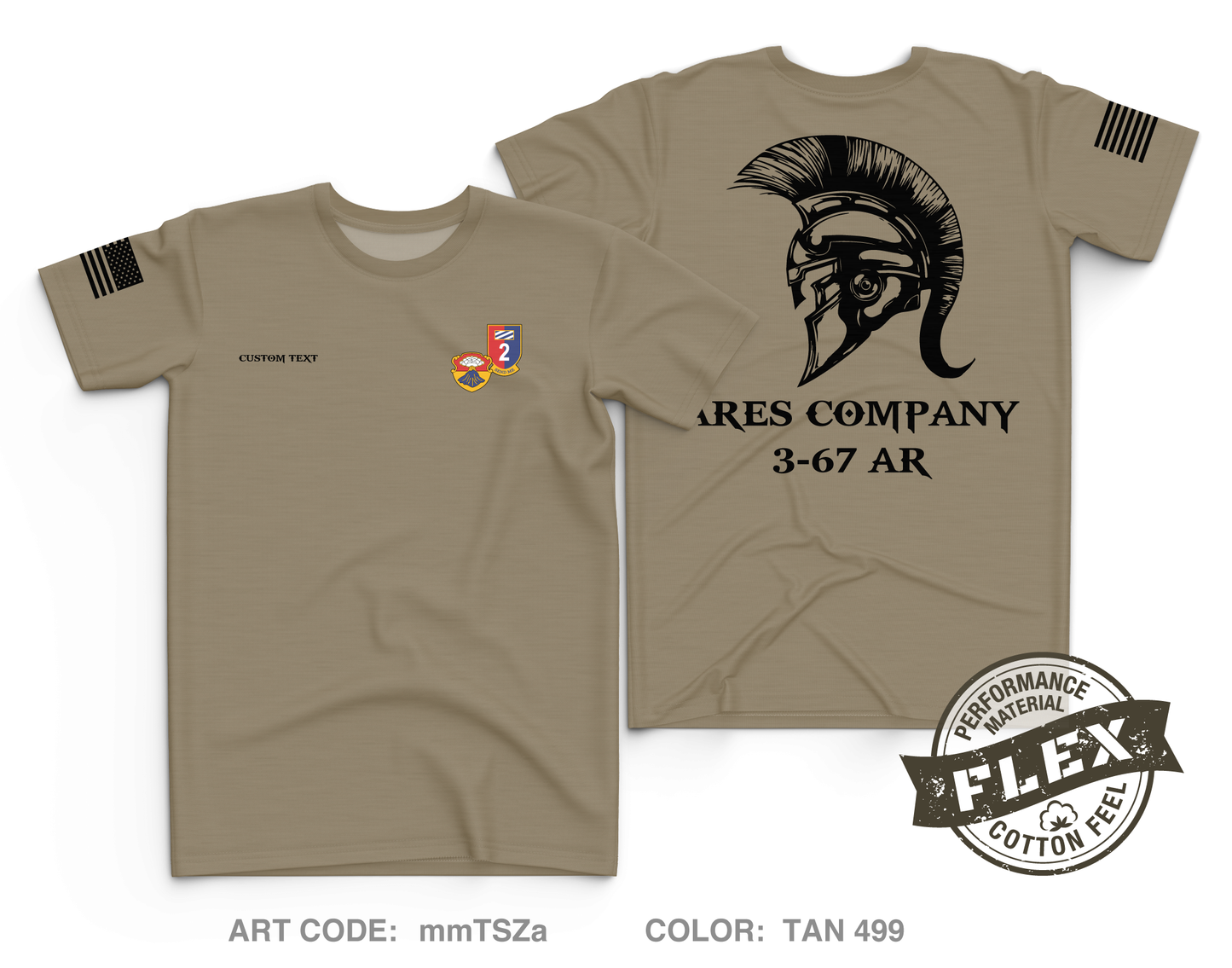 Custom A CO. 3-67 AR Core Men's SS Flex Performance Tee - mmTSZa