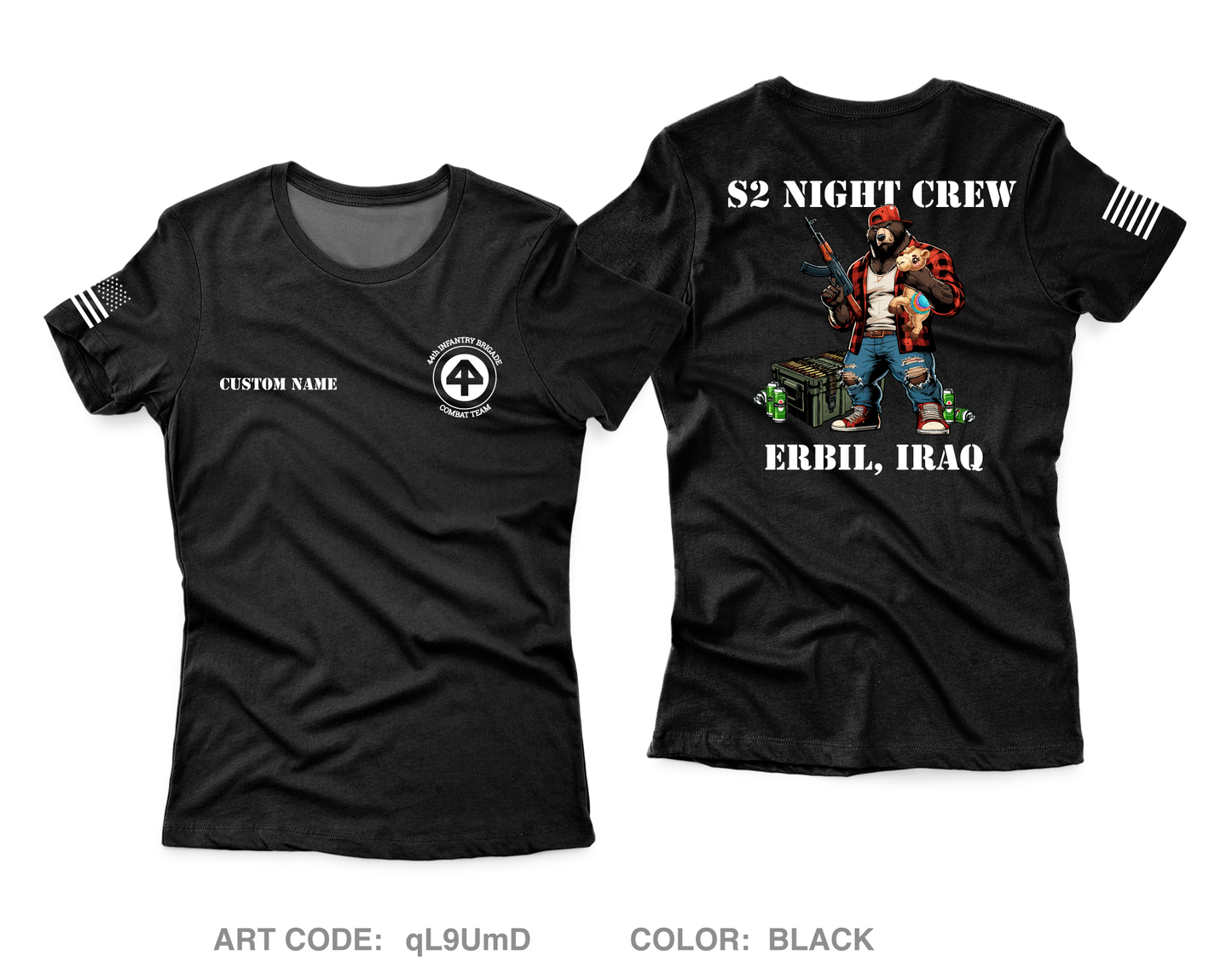 CUSTOM 44th IBCT S-2 Night Shift Core Women's SS Performance Tee - qL9UmD