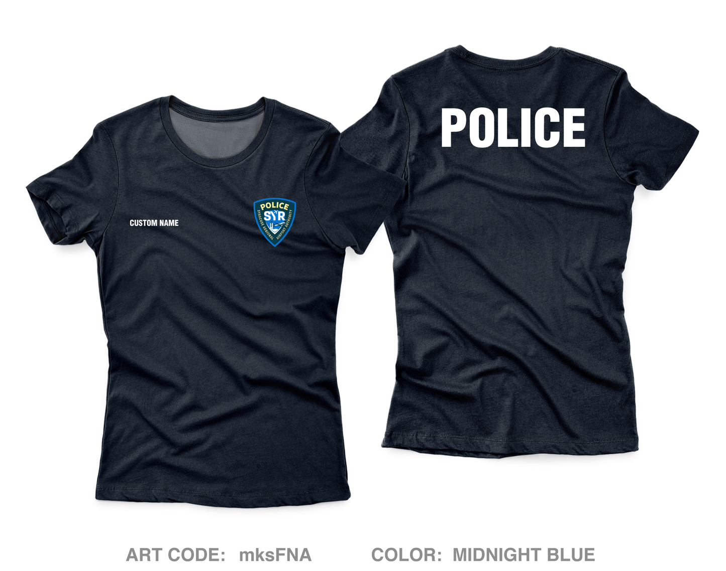 CUSTOM Syracuse Regional Airport Authority Police Department Core Women's SS Performance Tee - mksFNA