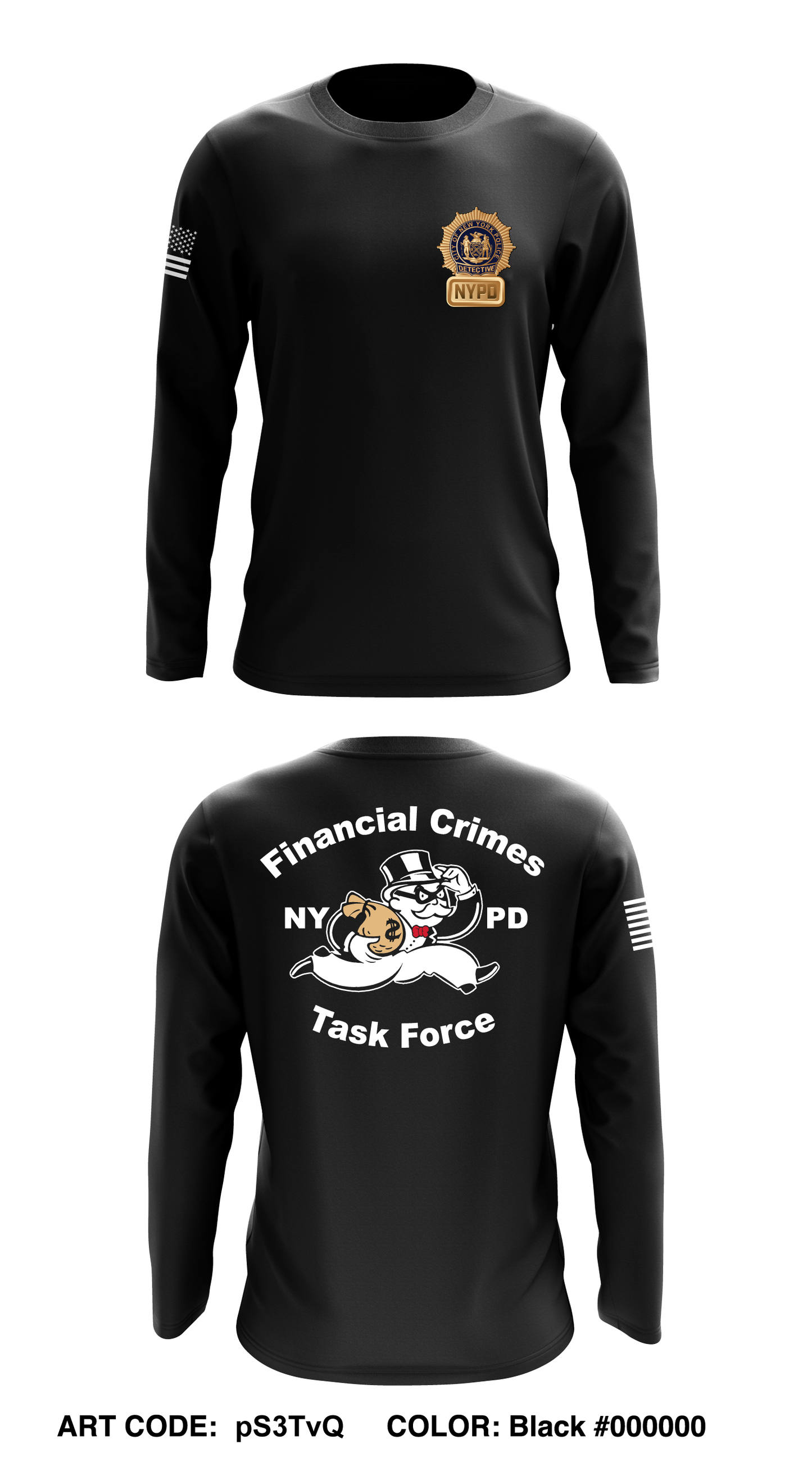 FINANCIAL CRIMES TASK FORCE Core Men's LS Performance Tee