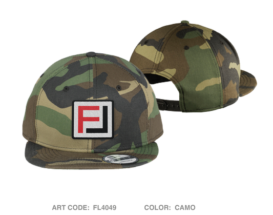 Frontline Equipment and Consulting Embroidered New Era Flat Bill Snapback Cap - FL4049 Camo