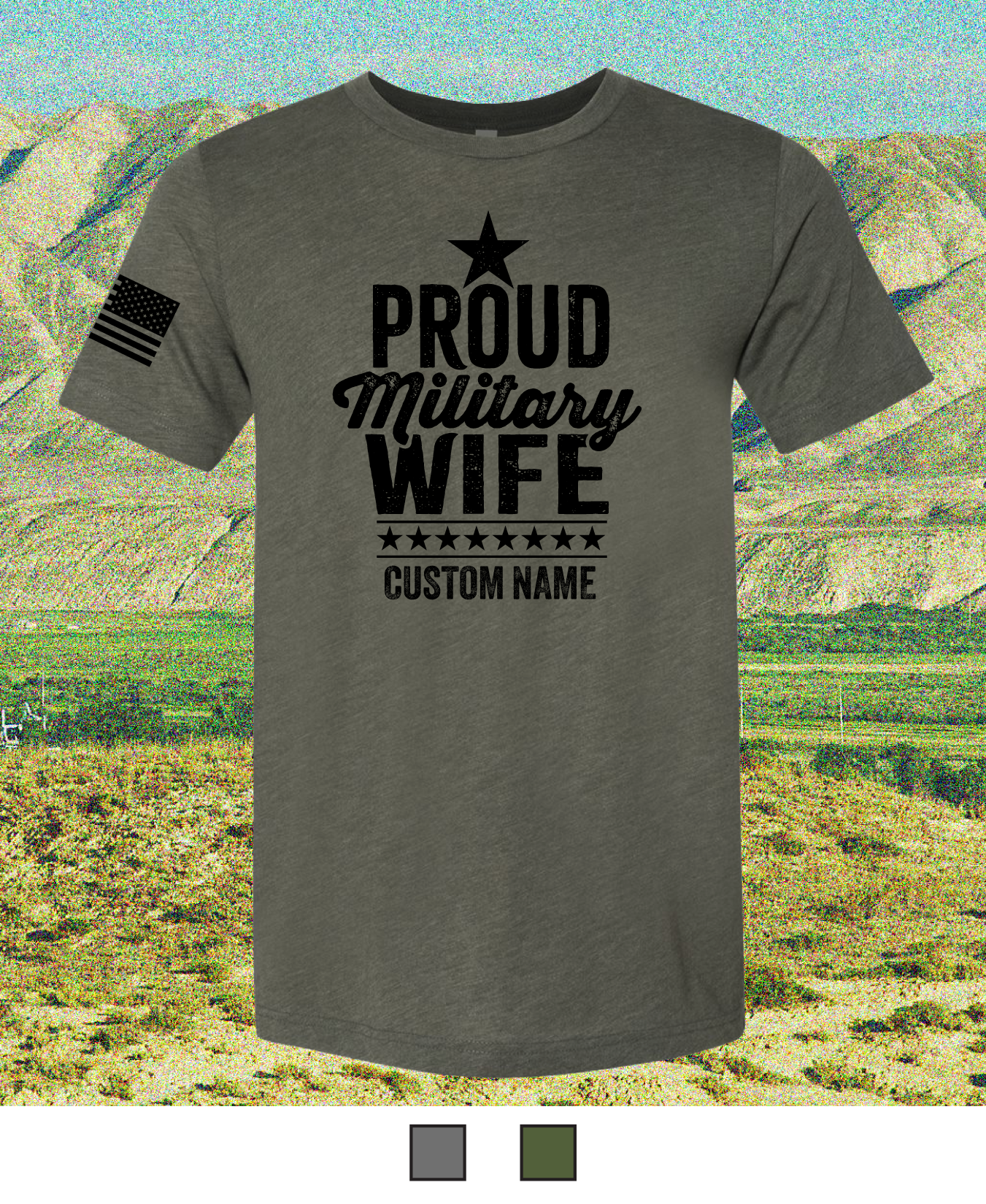 CUSTOM Emblem Mother's Day Series - Comfort Unisex Triblend SS Tee - Proud Military Wife