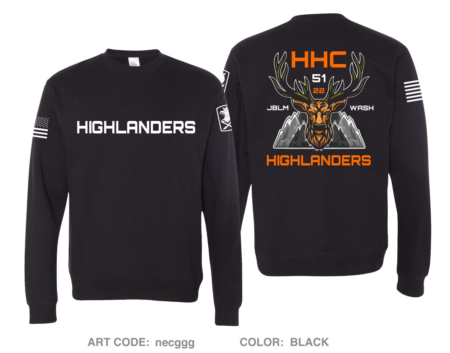 HHC, 51st ESB, 22d CSB Comfort Unisex Crewneck Sweatshirt - necggg