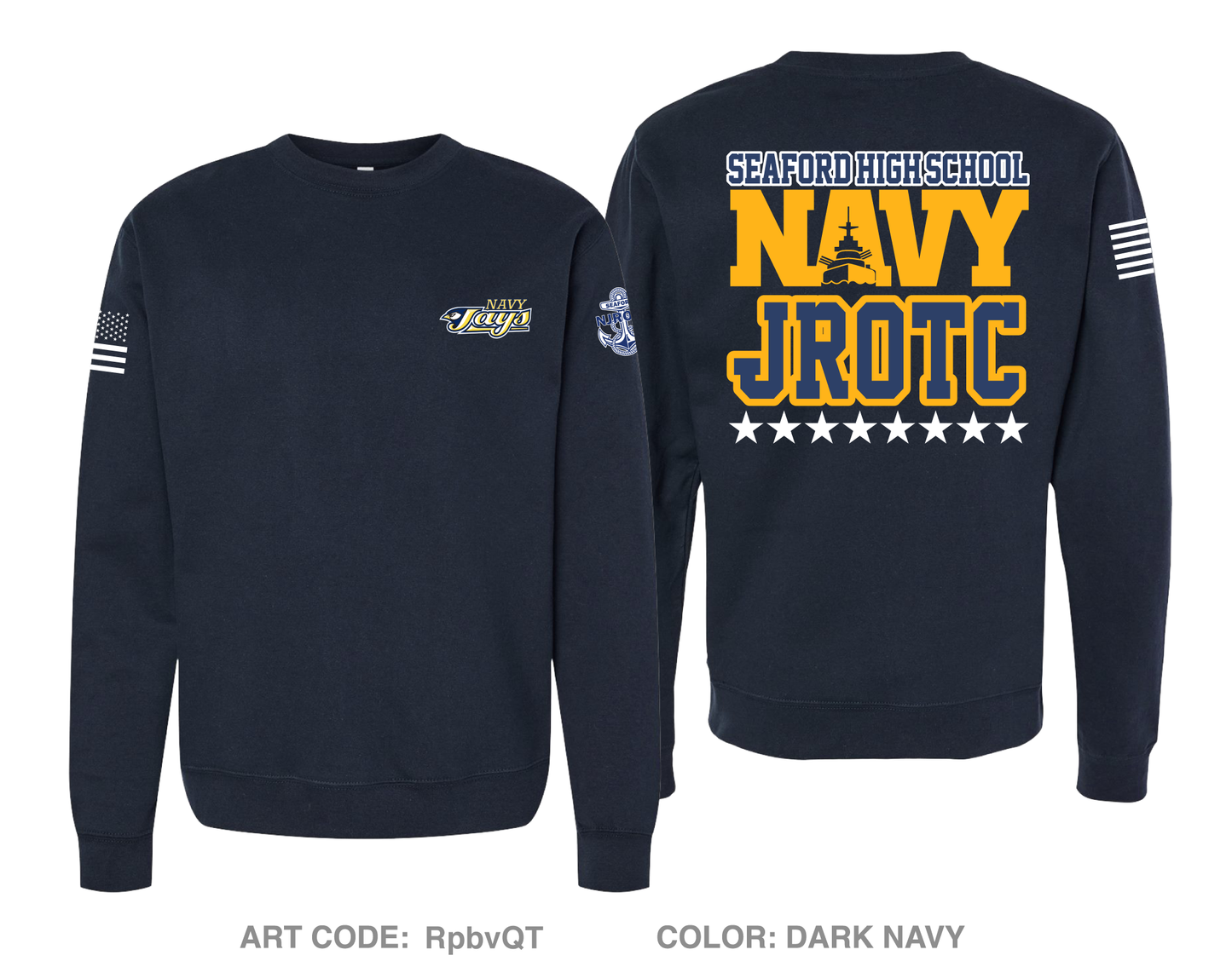 Seaford High School NJROTC Comfort Unisex Crewneck Sweatshirt - RpbvQT