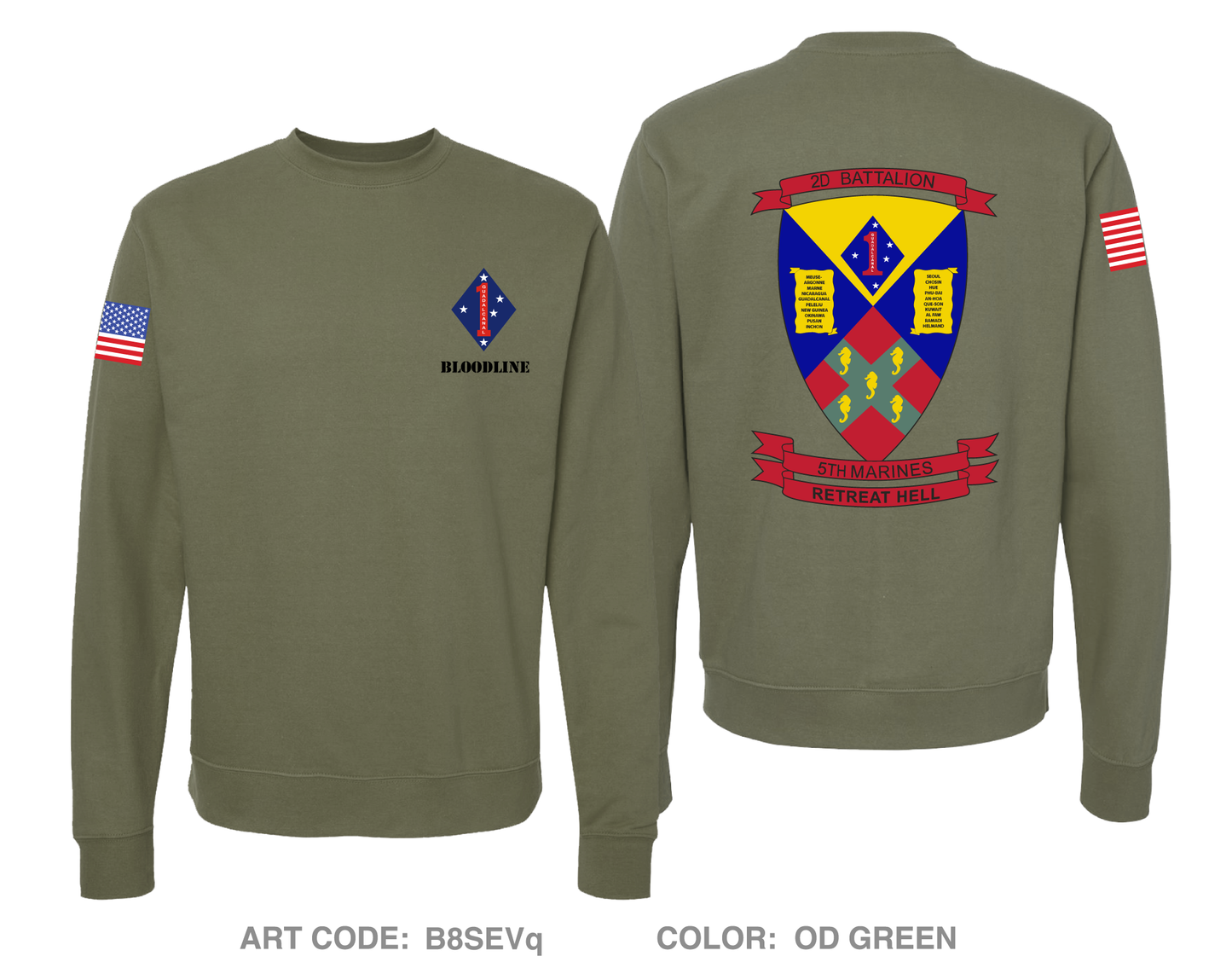 Infantry BN, 2nd Bn 5th Marines Comfort Unisex Crewneck Sweatshirt - B8SEVq