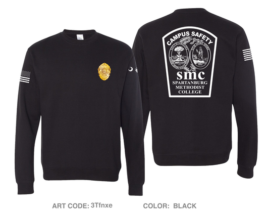 Spartanburg Methodist College Campus Safety Comfort Unisex Crewneck Sweatshirt - 3Tfnxe