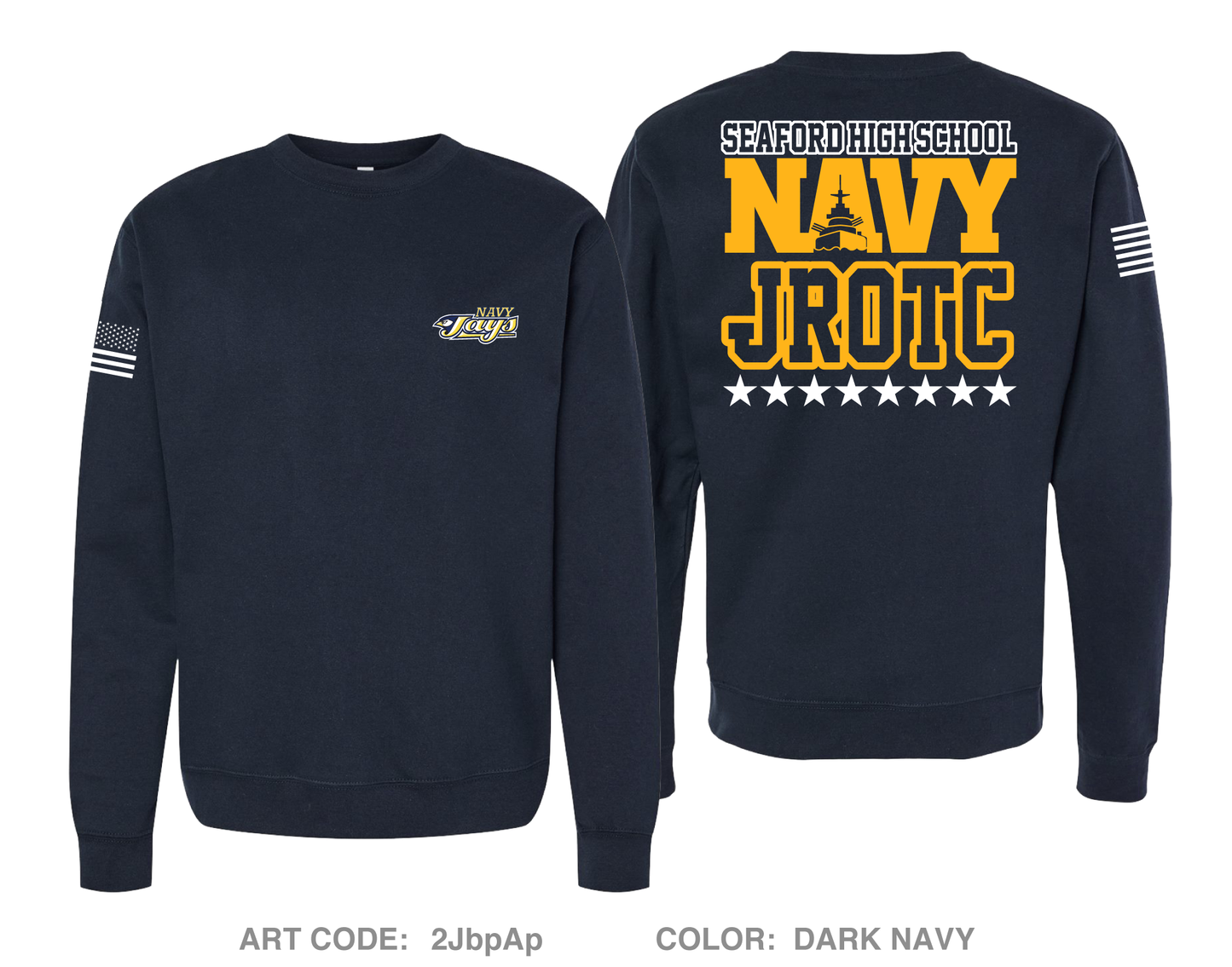 Seaford High School NJROTC Comfort Unisex Crewneck Sweatshirt - 2JbpAp