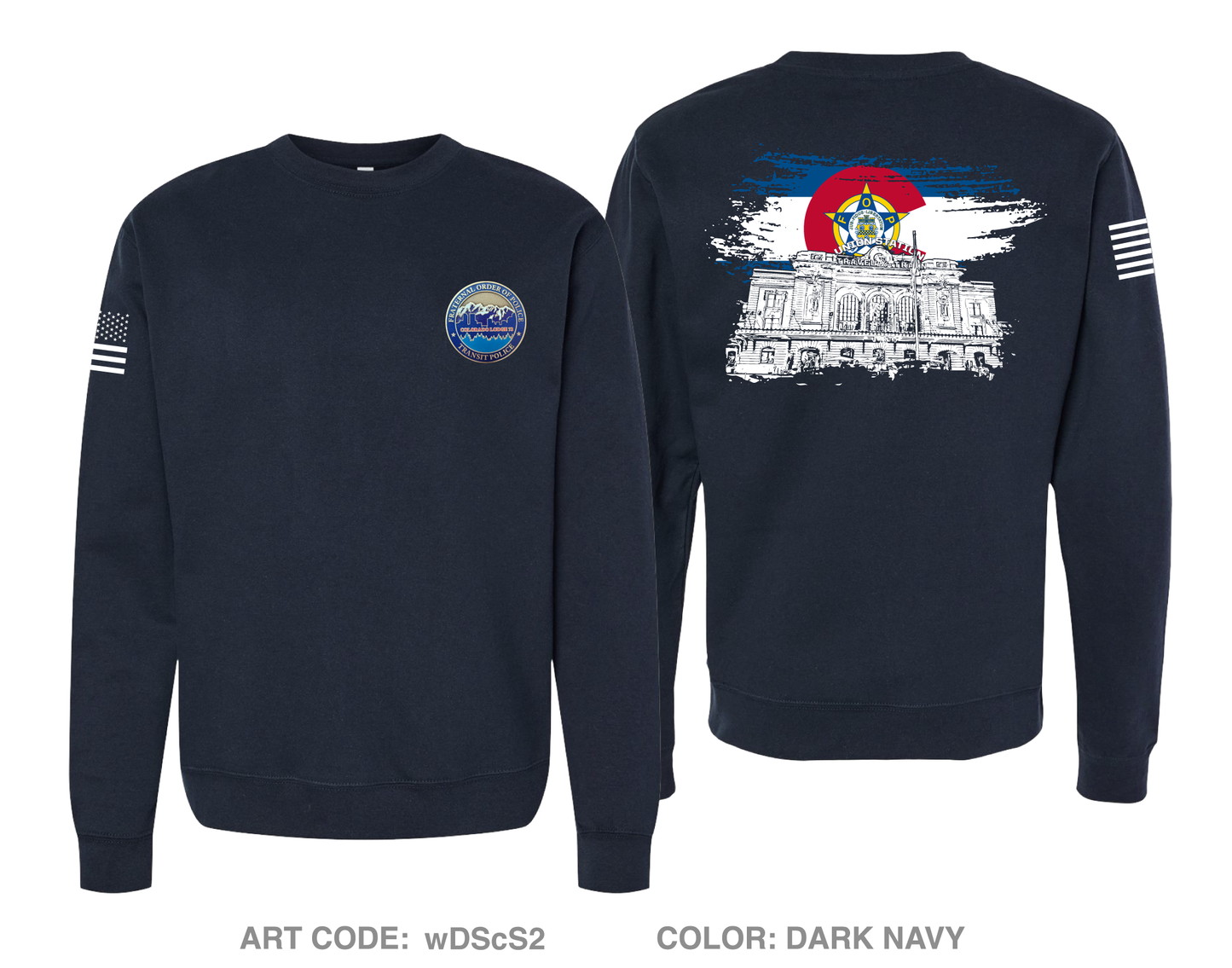 RTD Transit Police Fraternal Order of Police Lodge 72 Comfort Unisex Crewneck Sweatshirt - wDScS2