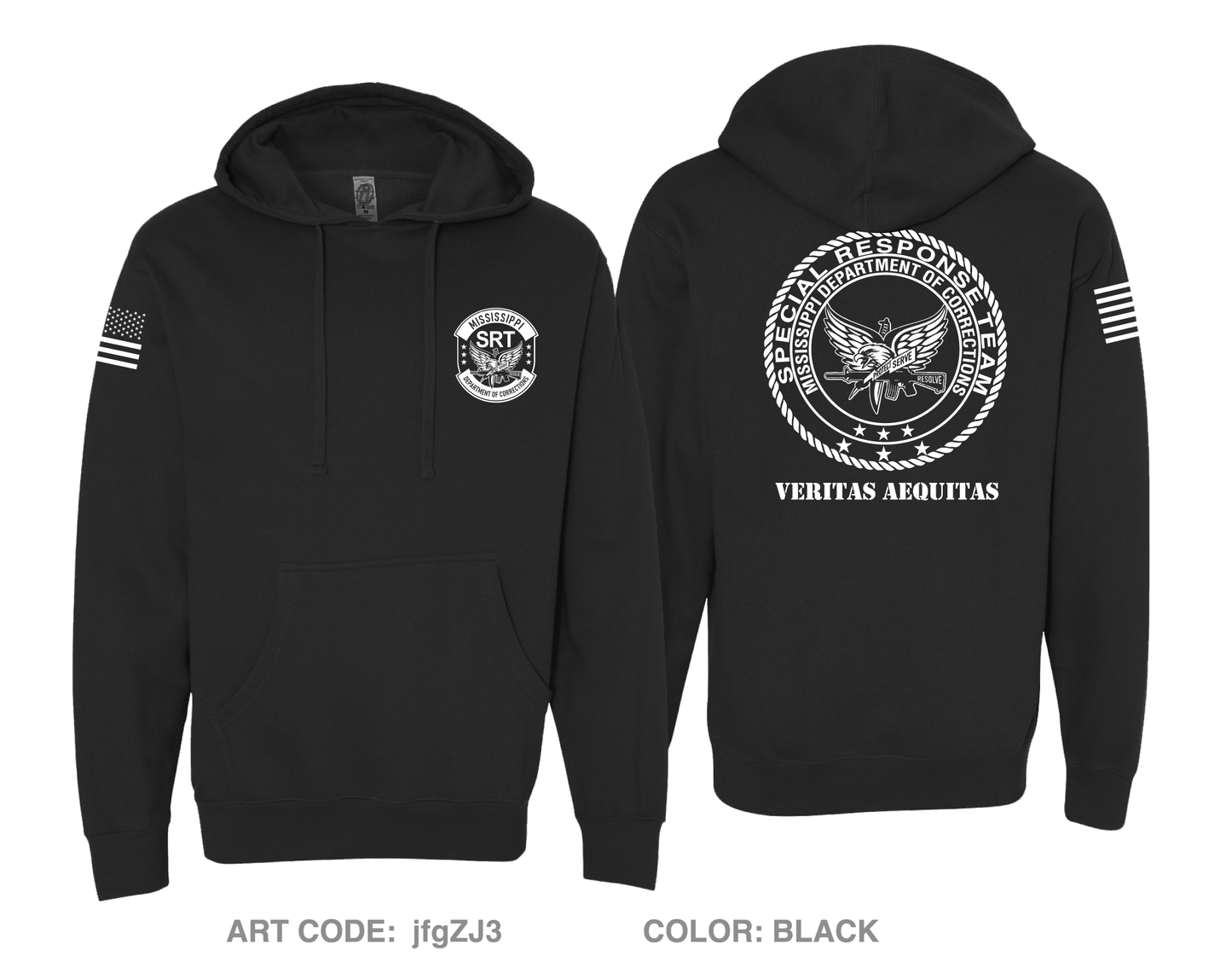 Mississippi Department of Corrections Special Response Team Comfort Unisex Hooded Sweatshirt - jfgZJ3