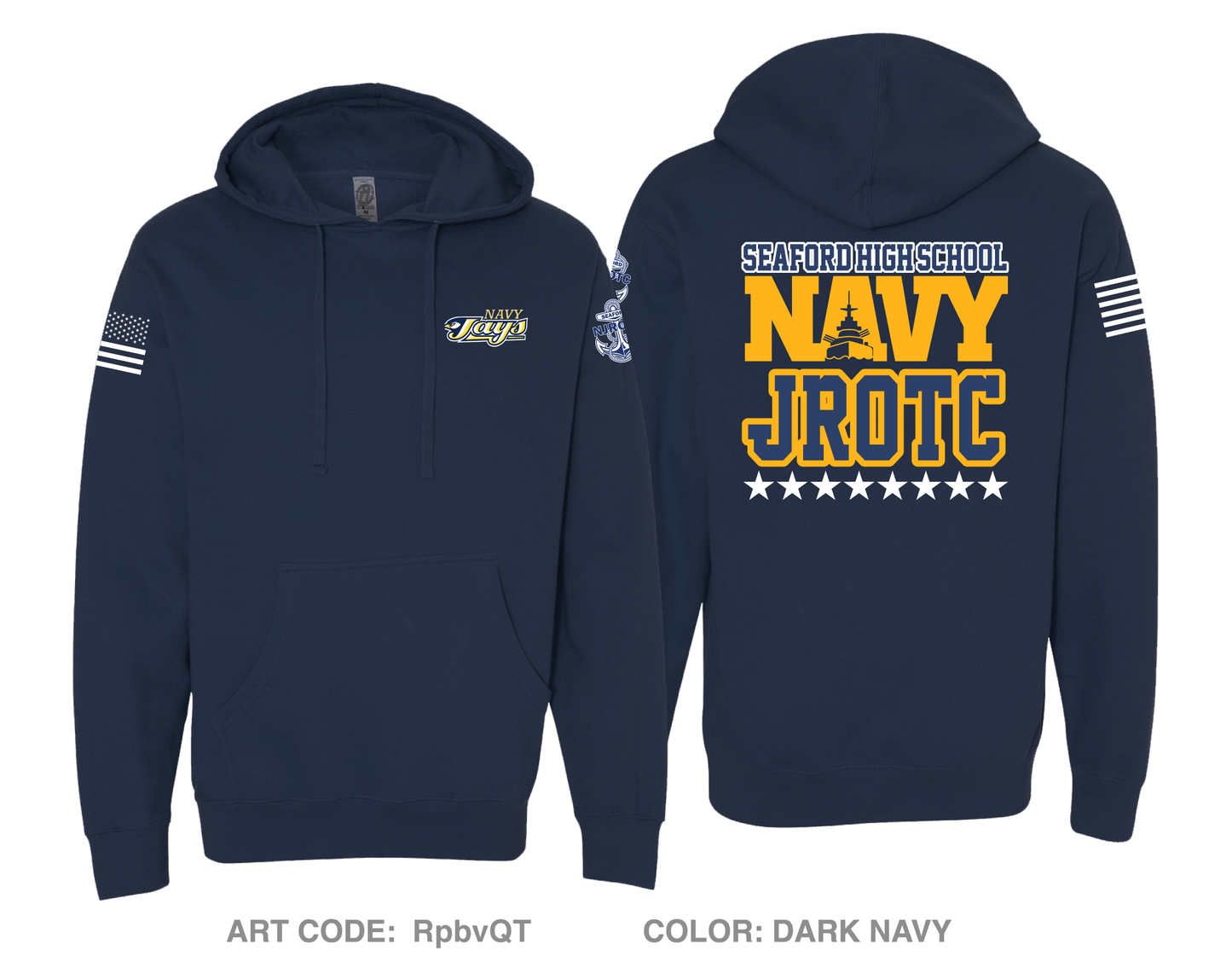 Seaford High School NJROTC Comfort Unisex Hooded Sweatshirt - RpbvQT