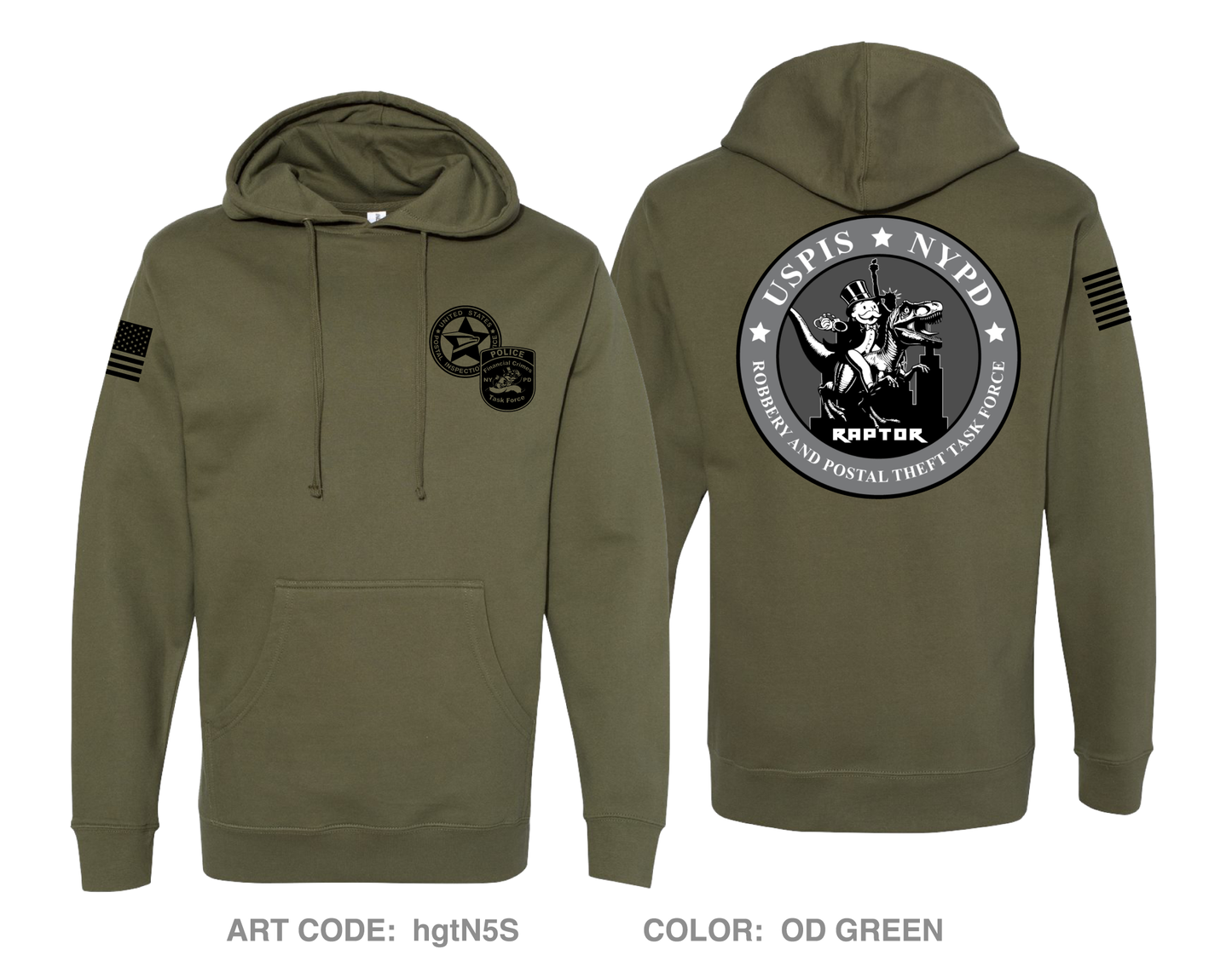 USPIS|NYPD RAPTOR Task Force Comfort Unisex Hooded Sweatshirt - hgtN5S