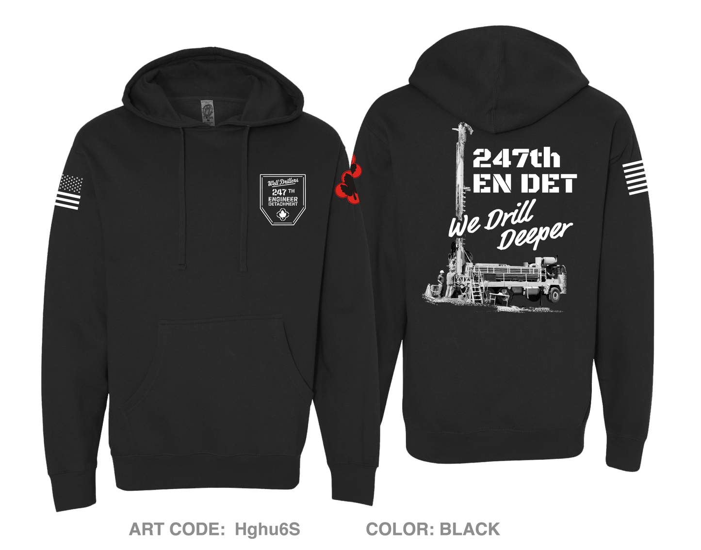 247th EN DET WD Comfort Unisex Hooded Sweatshirt - Hghu6S