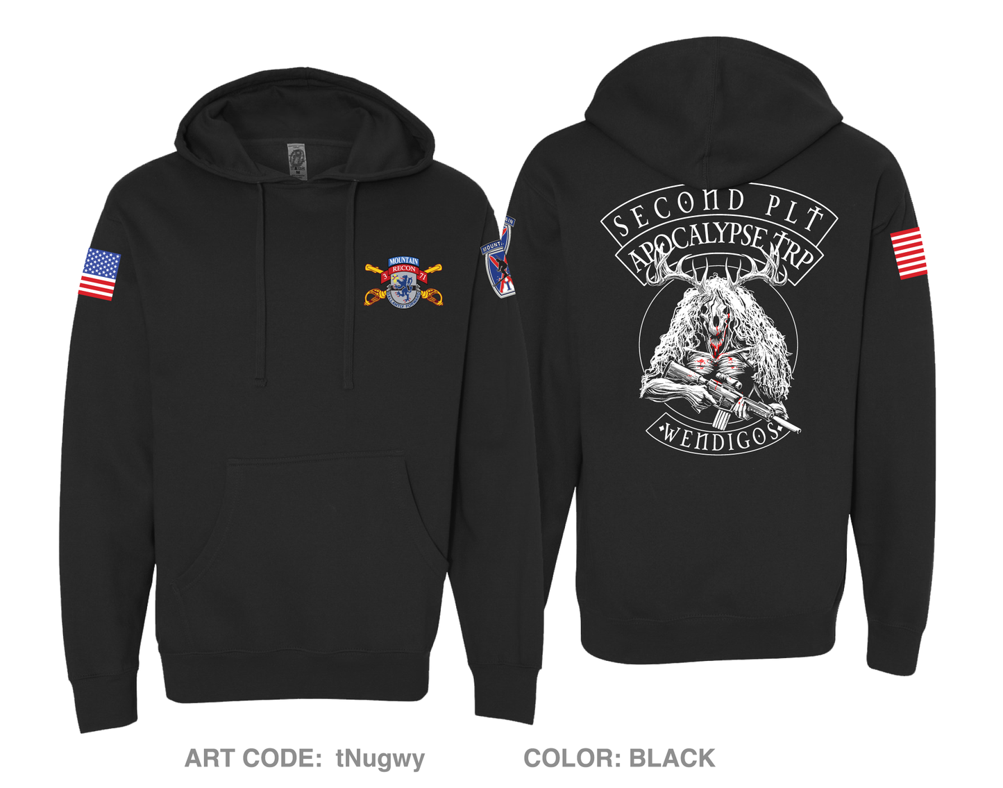 2ND PLT, A TRP, 3-71 CAV, 1BCT, 10TH MTN DIV Comfort Unisex Hooded Sweatshirt - tNugwy