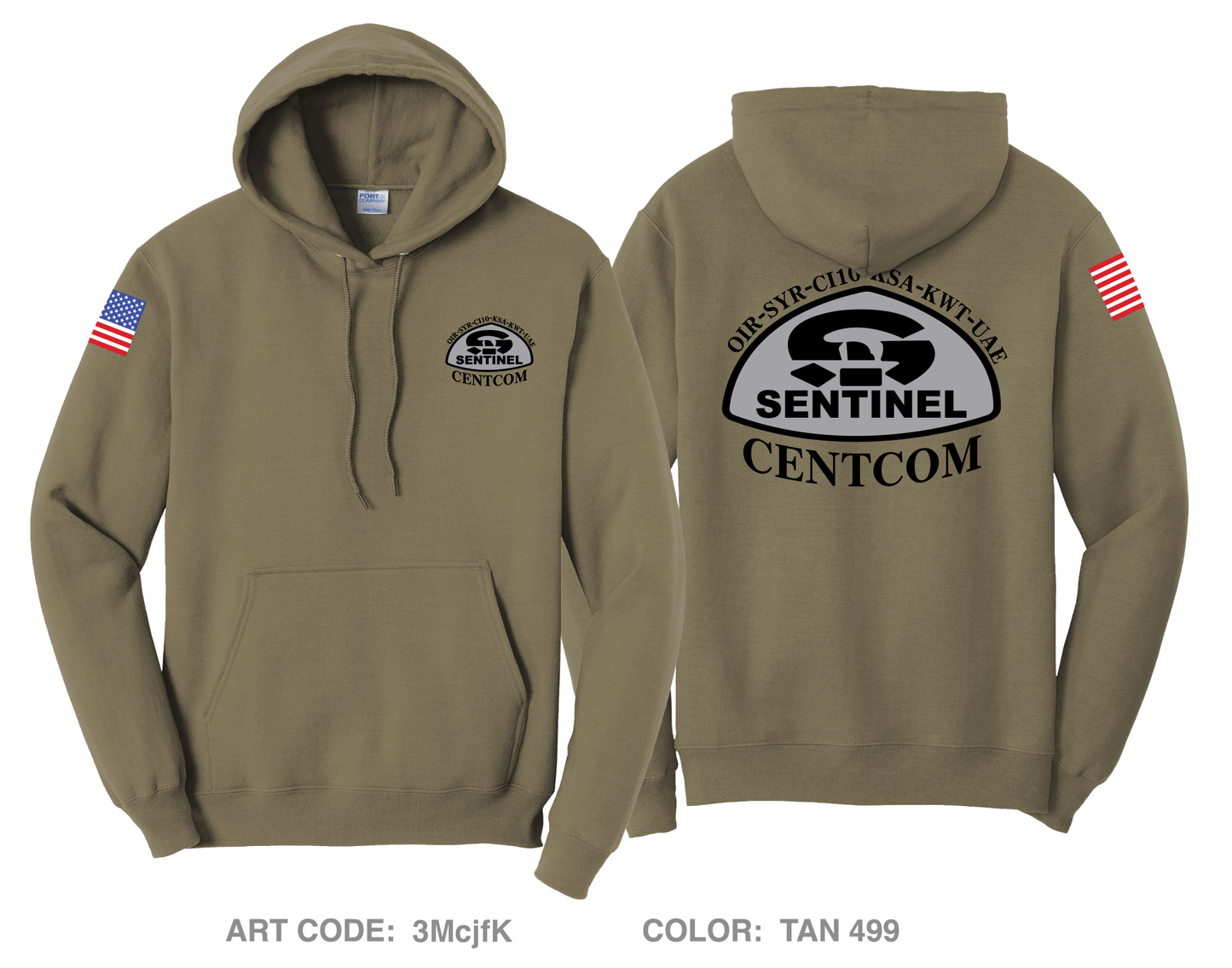 Centcom Sentinel Comfort Unisex Hooded Sweatshirt - 3McjfK