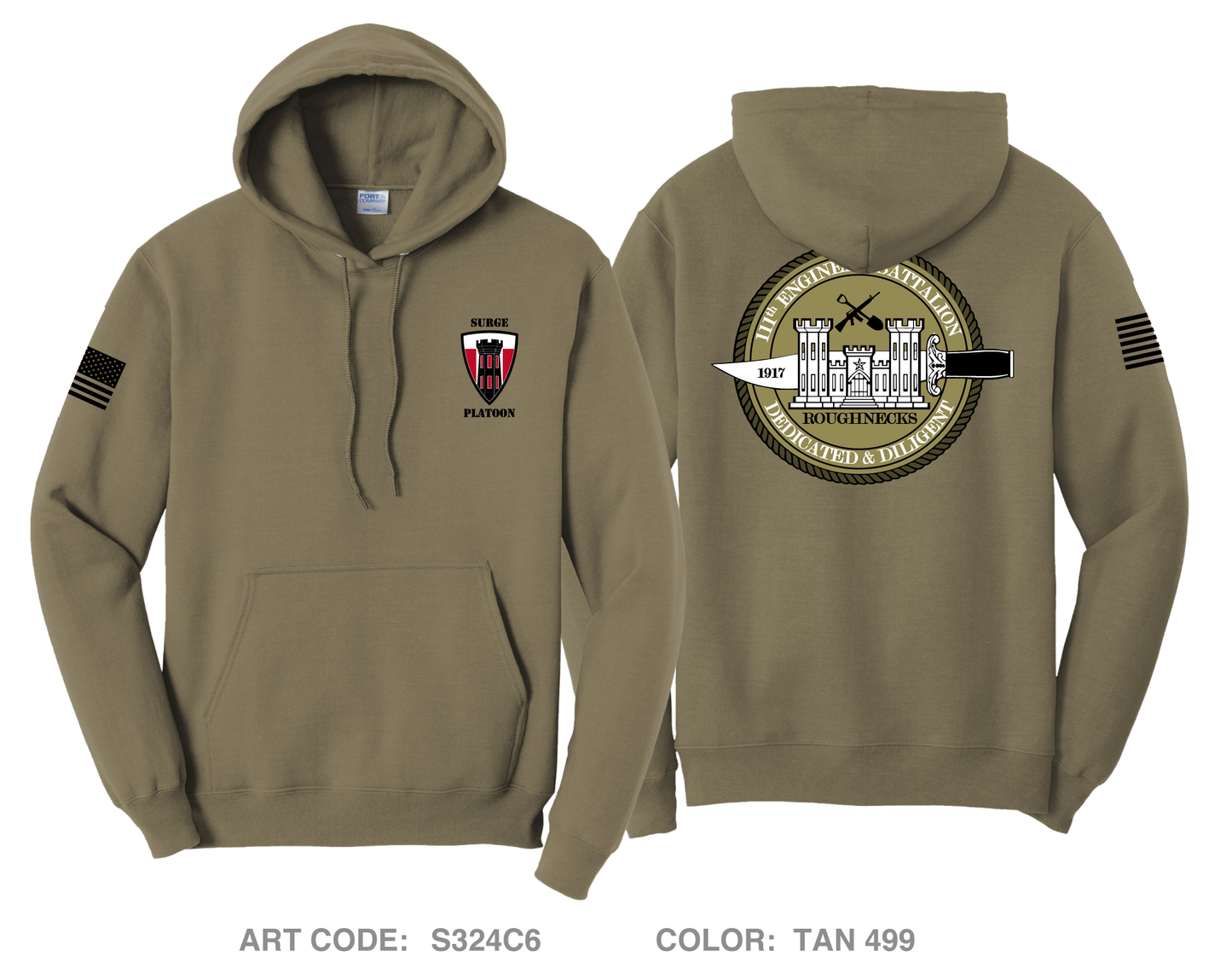 111th Engineer Battalion Surge Platoon Comfort Unisex Hooded Sweatshirt - S324C6