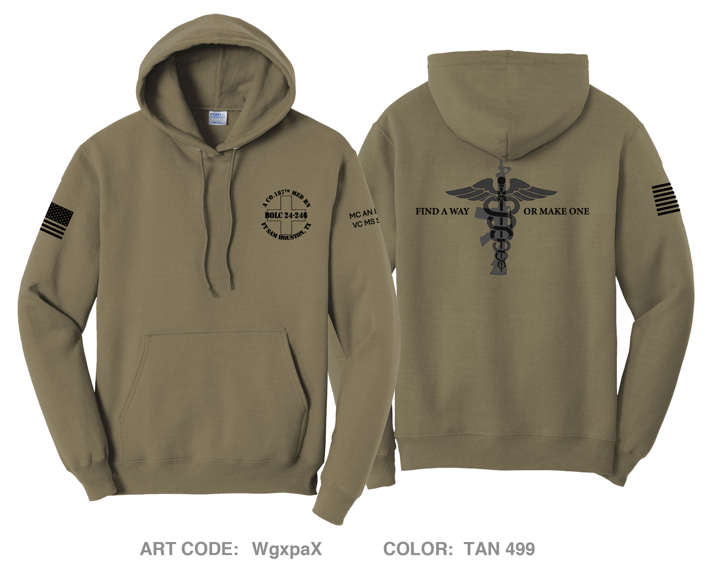 A Co, 187th Med BN, 32nd Med BDE Comfort Unisex Hooded Sweatshirt - WgxpaX