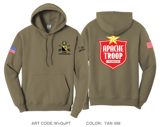 A Troop 1|124th Cavalry Reg Comfort Unisex Hooded Sweatshirt - WvQuPT