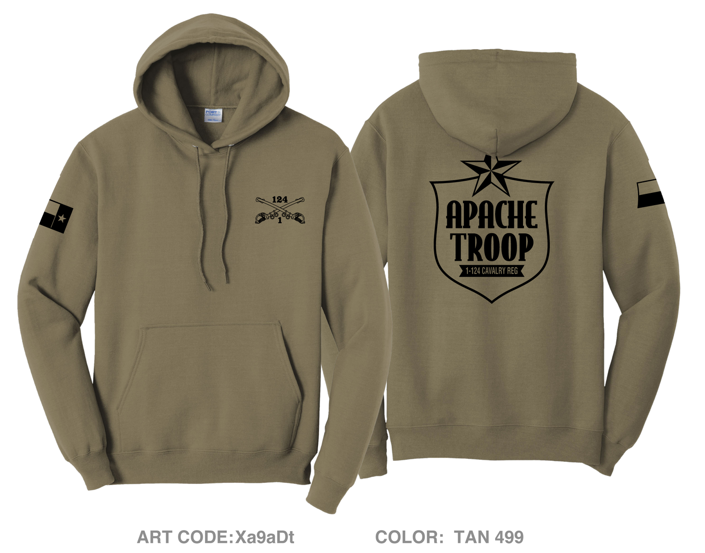 A Troop 1|124th Cavalry Reg Comfort Unisex Hooded Sweatshirt - Xa9aDt