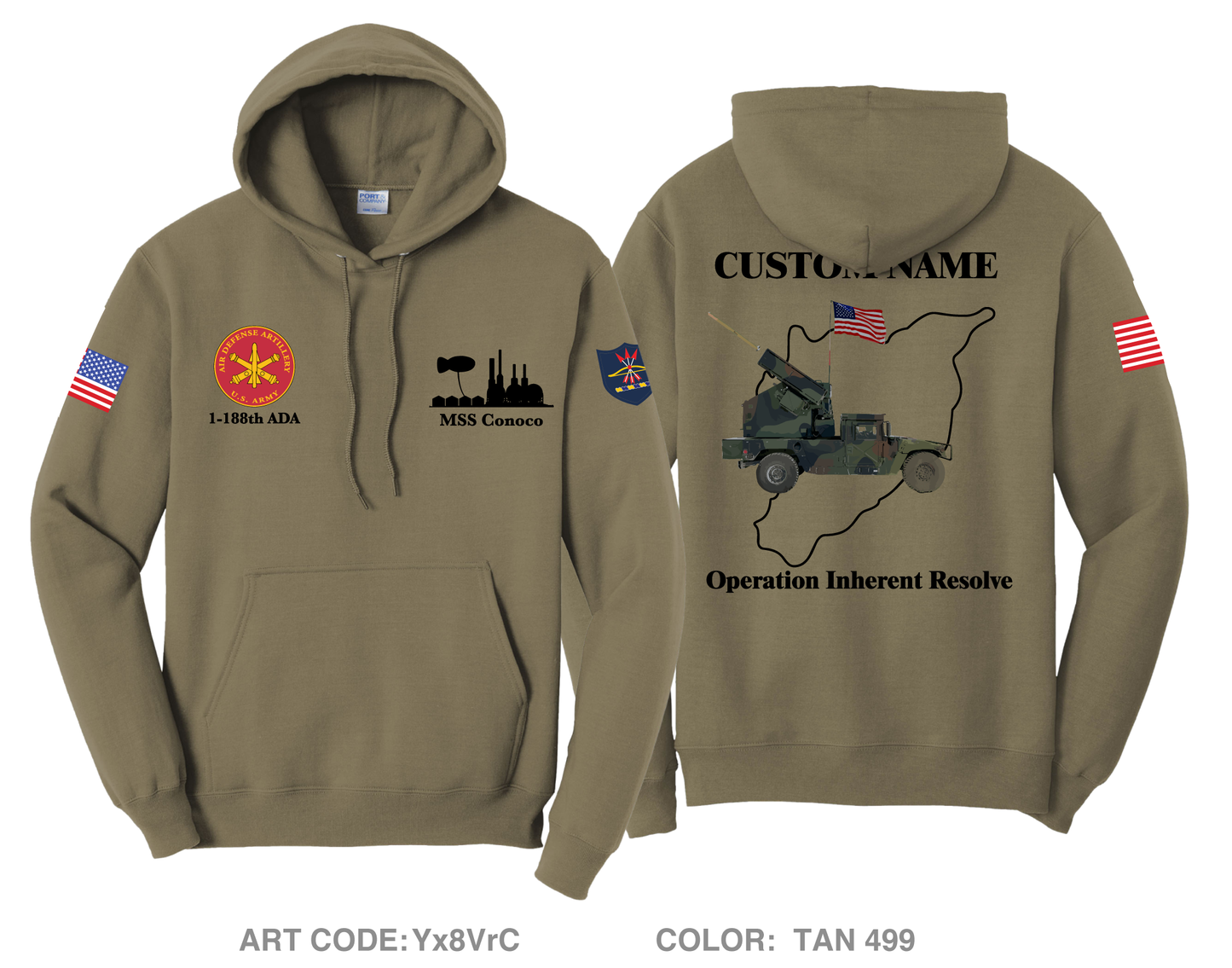 CUSTOM 1-188th ADA Comfort Unisex Hooded Sweatshirt - Yx8VrC