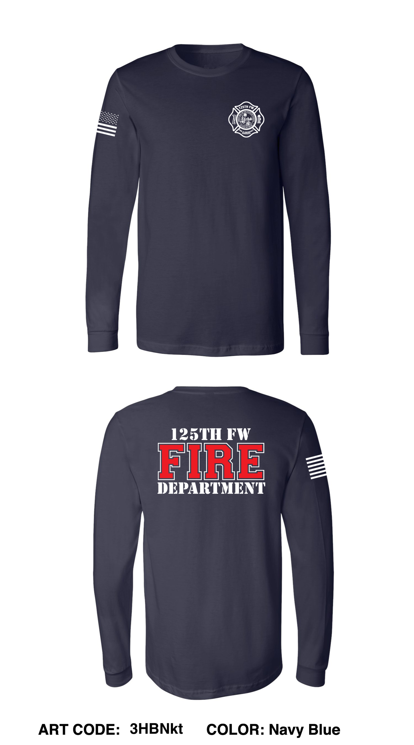 125th Fire & Emergency Services Store 1 Comfort Men's Cotton LS Tee - 3HBNkt