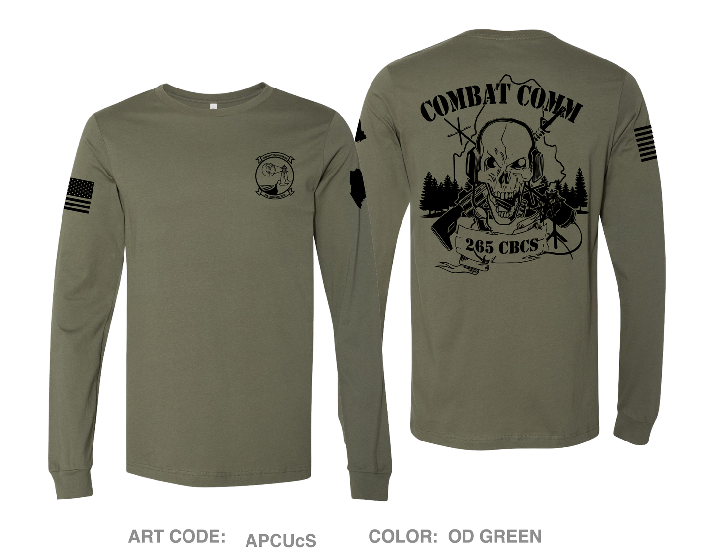 265 COMBAT COMMUNICATIONS SQUADRON Comfort Men's Cotton LS Tee - APCUcS