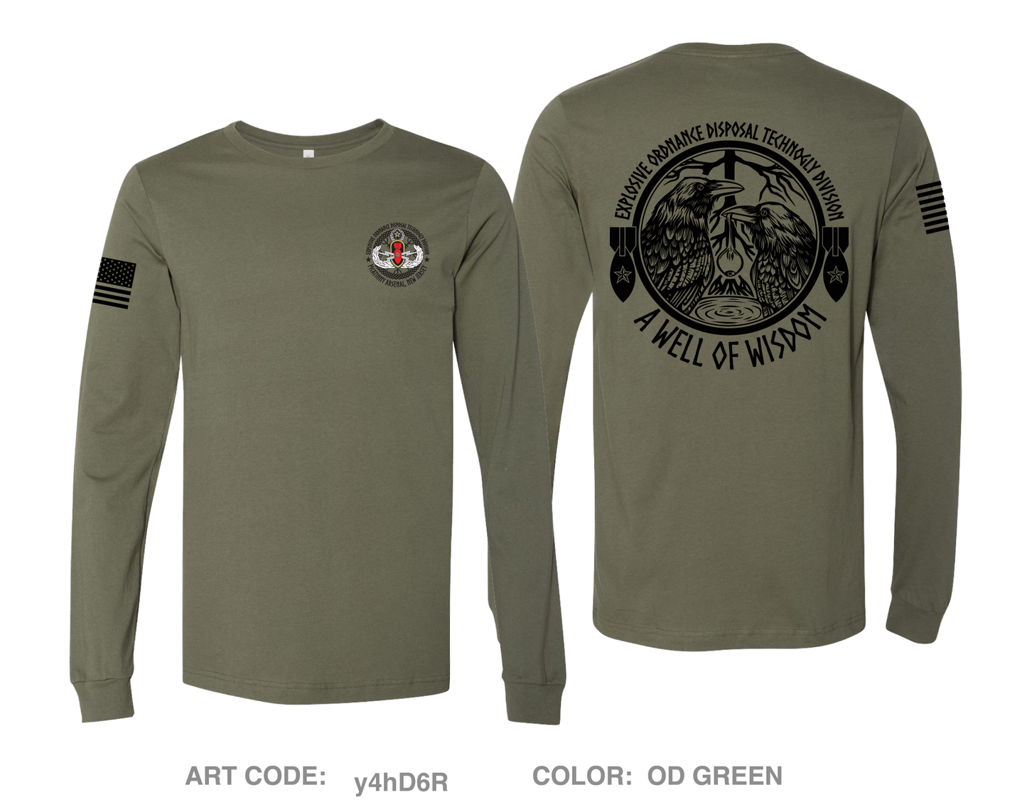 Explosive Ordnance Disposal Technology Division (EOD) Comfort Unisex Cotton LS Tee - y4hD6R