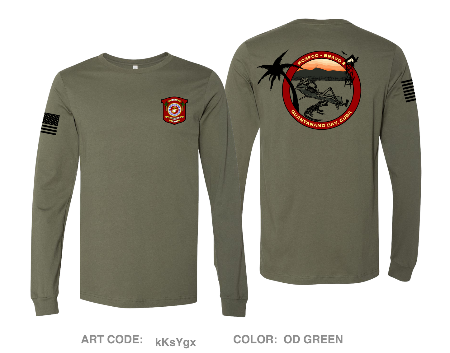 GTMO MCSFCO BRAVO 2 Comfort Unisex Cotton LS Tee - kKsYgx