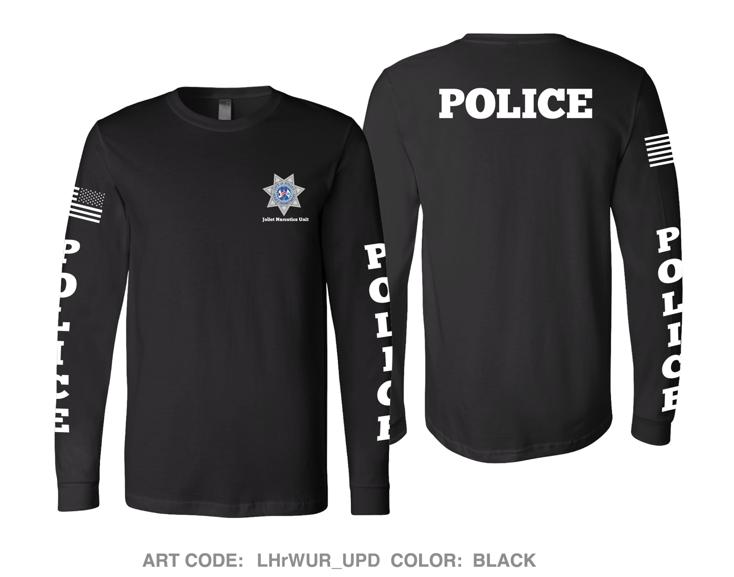 Joliet Police Department Comfort Men's Cotton LS Tee - LHrWUR_UPD