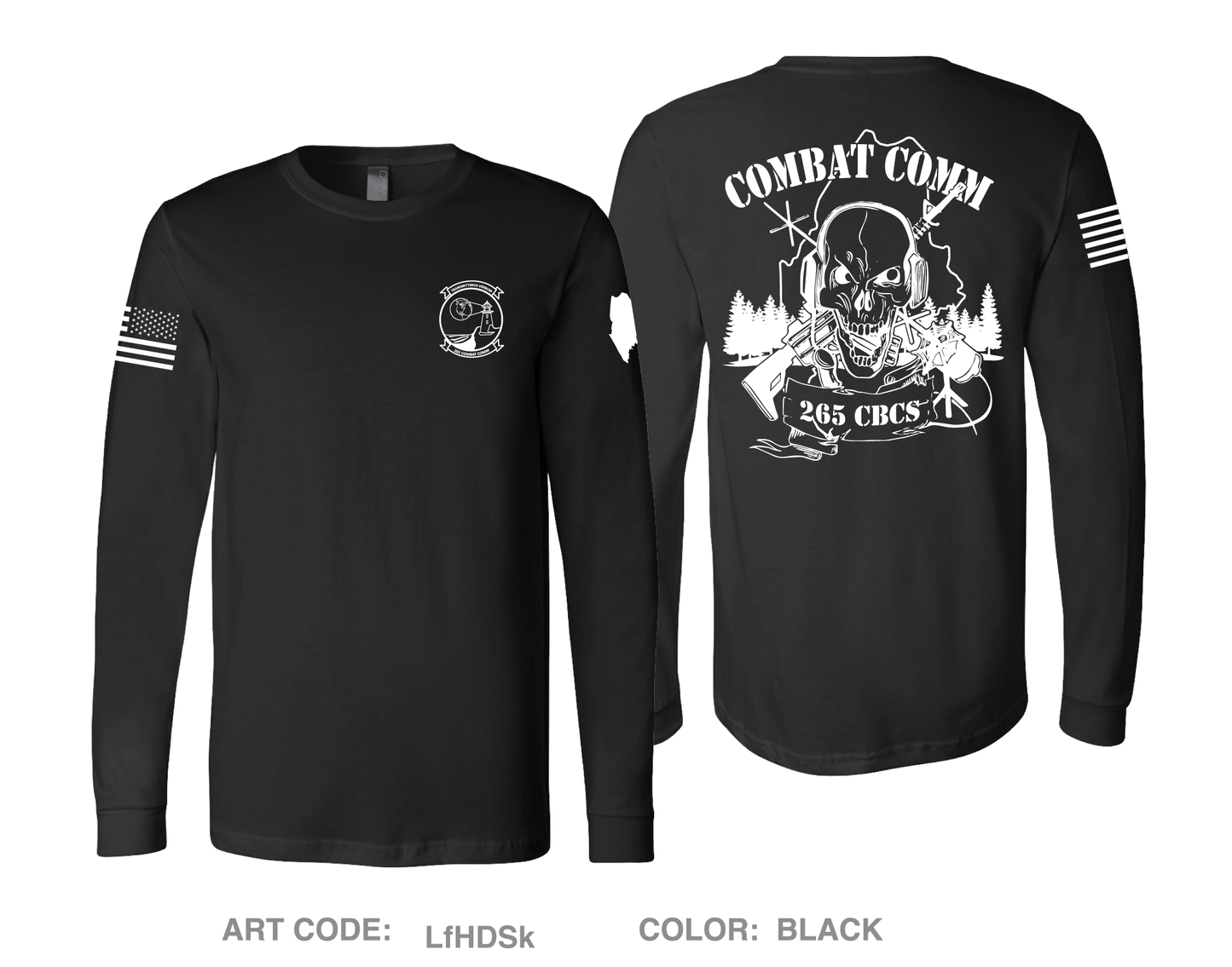 265 COMBAT COMMUNICATIONS SQUADRON Comfort Men's Cotton LS Tee - LfHDSk