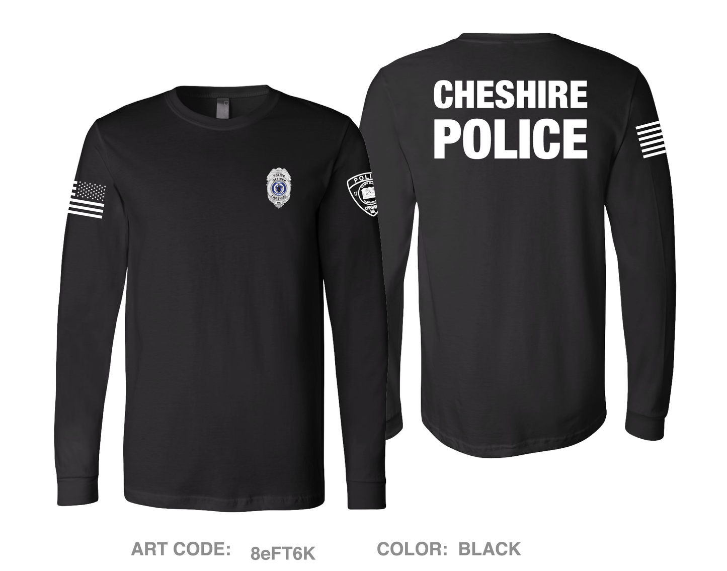 Cheshire Police Department Comfort Unisex Cotton LS Tee - 8eFT6K