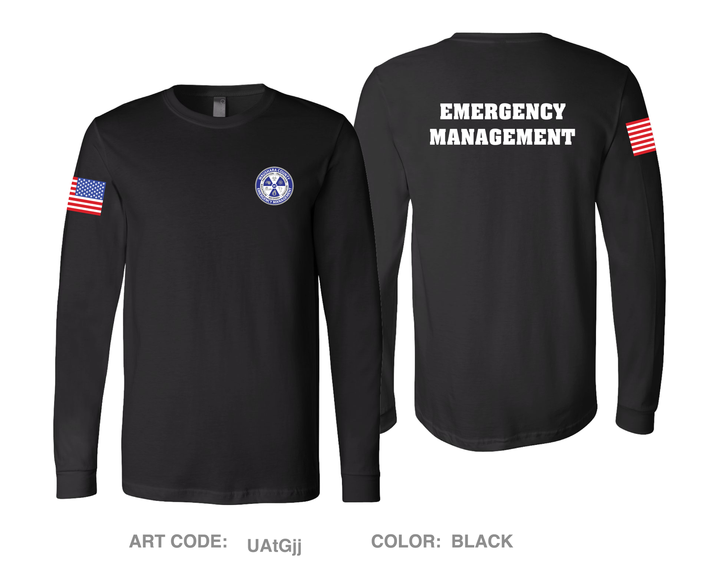 Waushara County Emergency Management Comfort Unisex Cotton LS Tee - UAtGjj