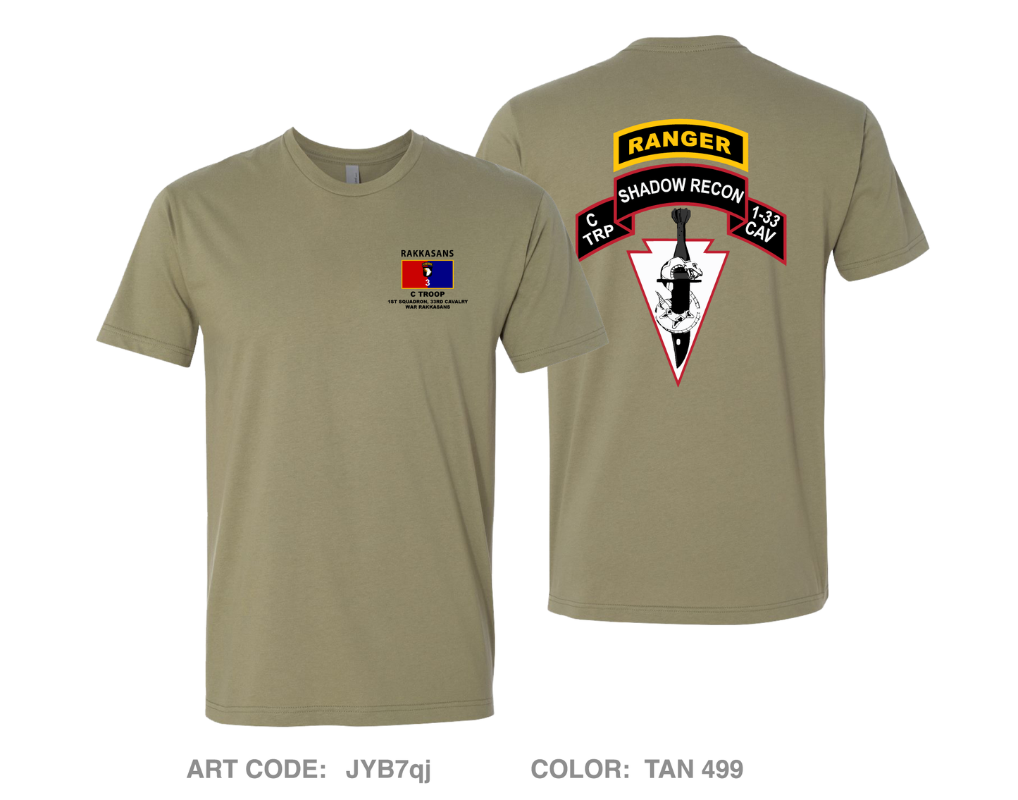 C Troop, 1-33 CAV, 3 BDE 101st Airborne Division Comfort Unisex Cotton SS Tee - JYB7qj