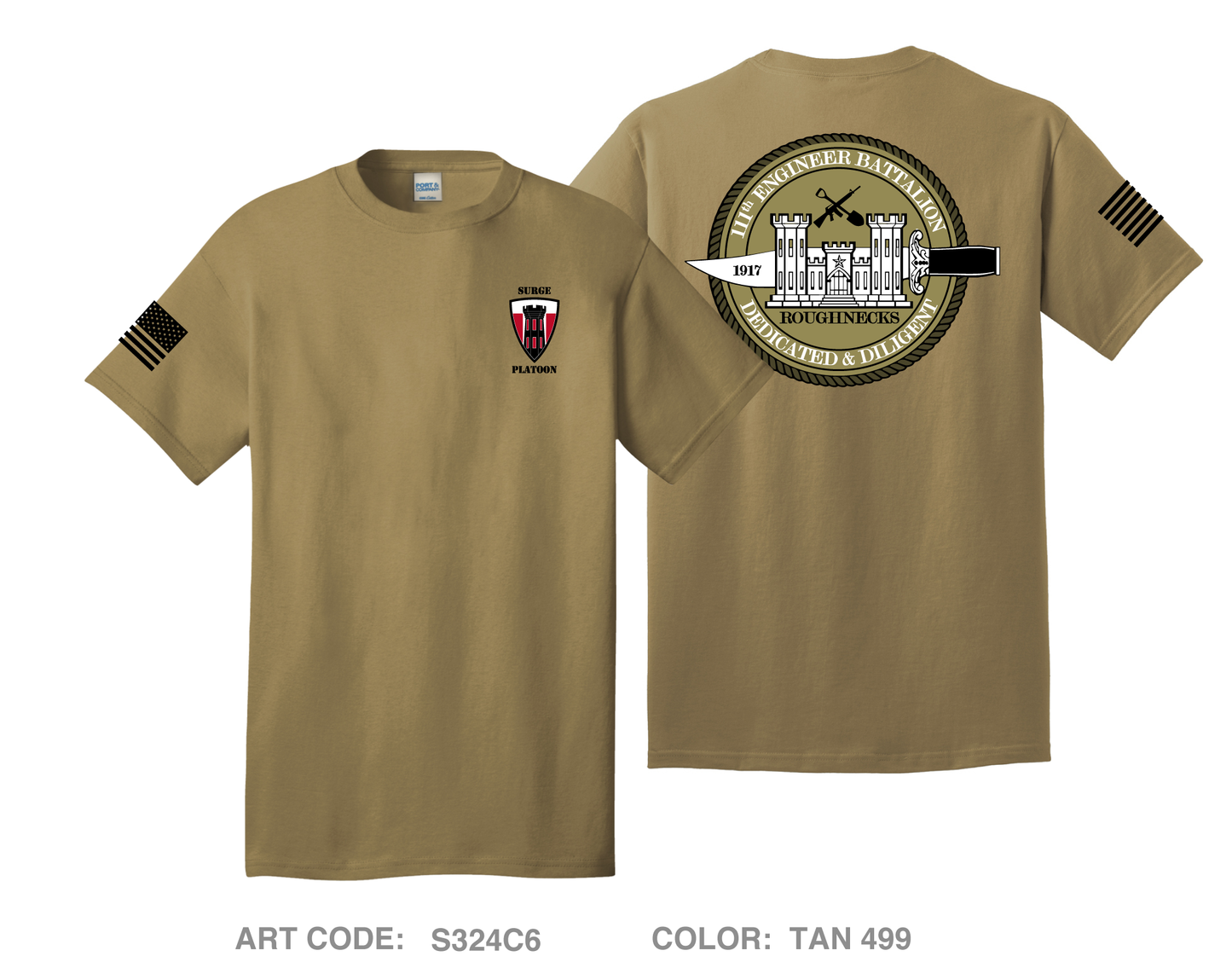 111th Engineer Battalion Surge Platoon Comfort Unisex Cotton SS Tee - S324C6