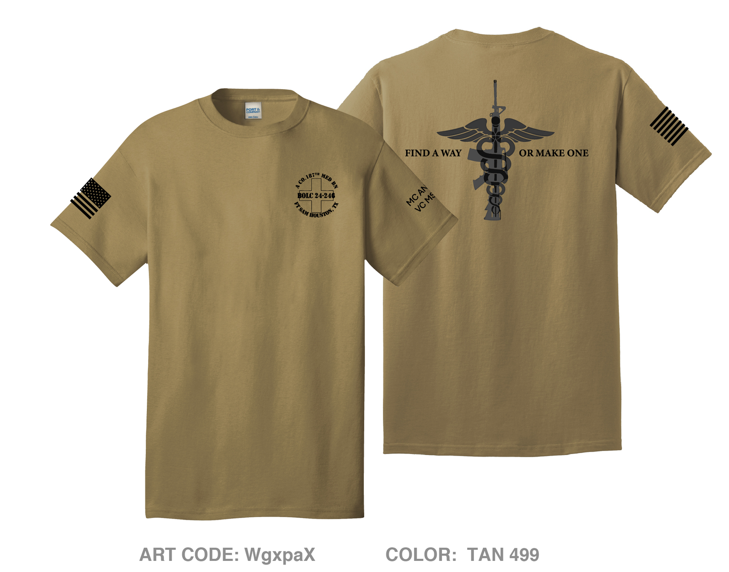 A Co, 187th Med BN, 32nd Med BDE Comfort Unisex Cotton SS Tee - WgxpaX