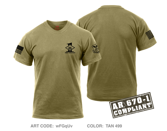 Minot First Sergeants AR 670-1 Compliant Comfort Unisex Cotton Blend SS Tee - wFGqUv