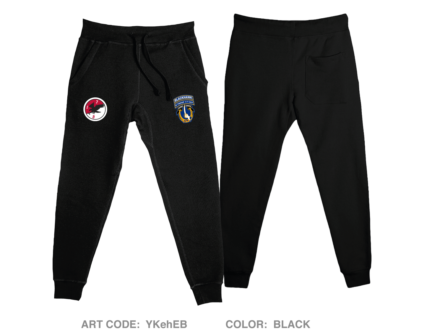 Blackhawk Troop, 1-7 CAV, 1ACB, 1CD  Comfort Unisex Joggers - YKehEB