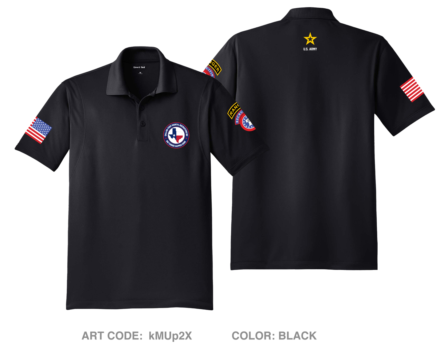 Dallas Fort Worth Recruiting Battalion DTF Performance Men's SS Polo - kMUp2X