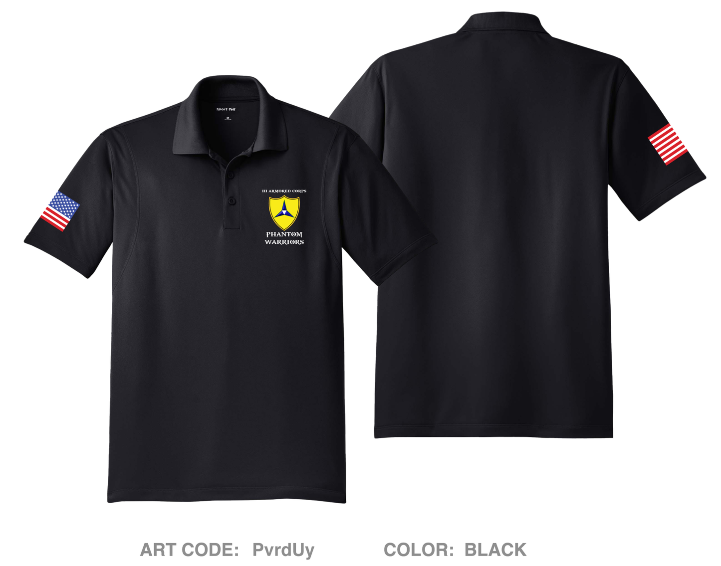 HHBN, III Armored Corps Hi-Tech Performance Men's SS Polo - PvrdUy