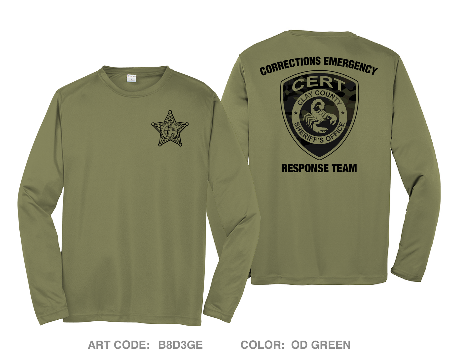 CERT Corrections Emergency Response Team Hi-Tech LS Performance Tee - B8D3GE