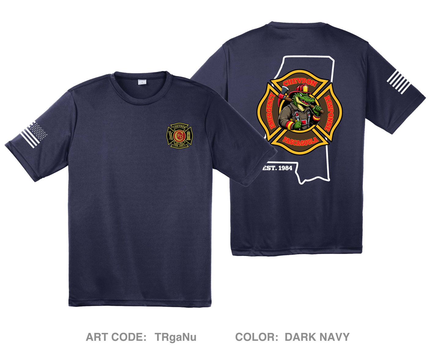 Chevron Pascagoula Fire Department Hi-Tech Performance Unisex SS Tee - TRgaNu