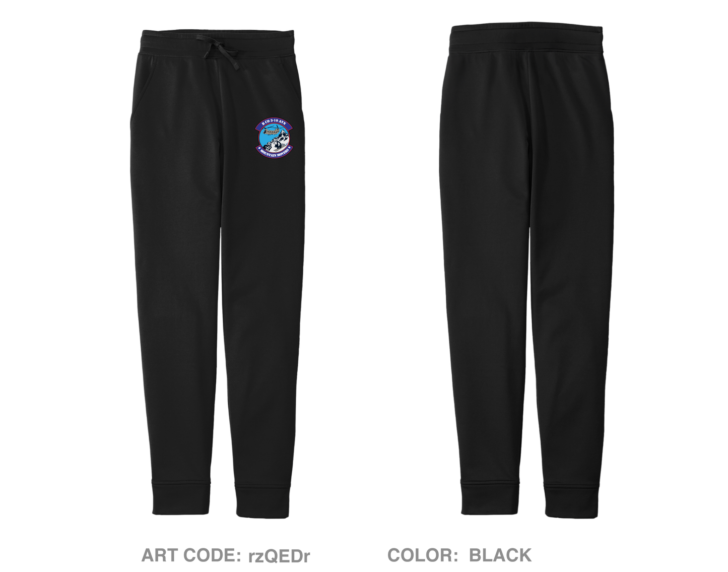 B Co, 3-10 GSAB, 10th CAB, 10th MTN Hi-Tech Performance Unisex Joggers - rzQEDr