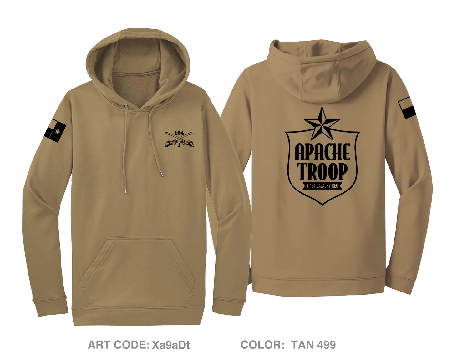 A Troop 1|124th Cavalry Reg Hi-Tech Performance Hoodie - Xa9aDt