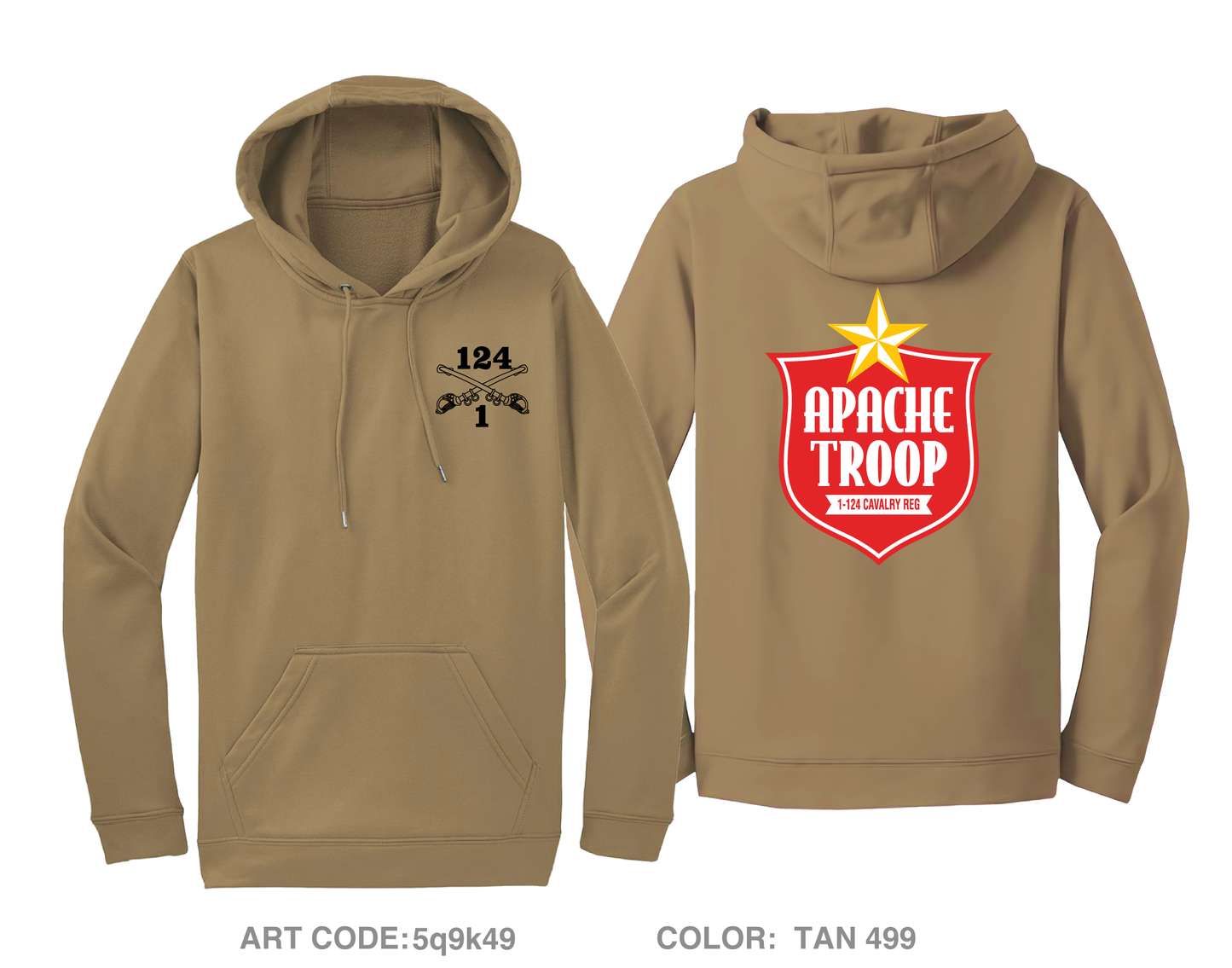 A Troop 1|124th Cavalry Reg Hi-Tech Performance Hoodie - 5q9k49